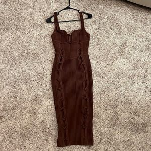 Fashionova Sexy Brown bodycon dress